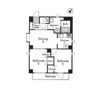 東京都中央区築地７丁目 賃貸マンション 2DK